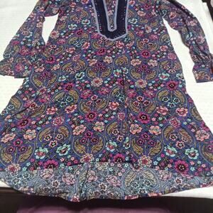 Matilda Jane Purple Long Sleeve Paisley Dress Size Small with Pockets Girls